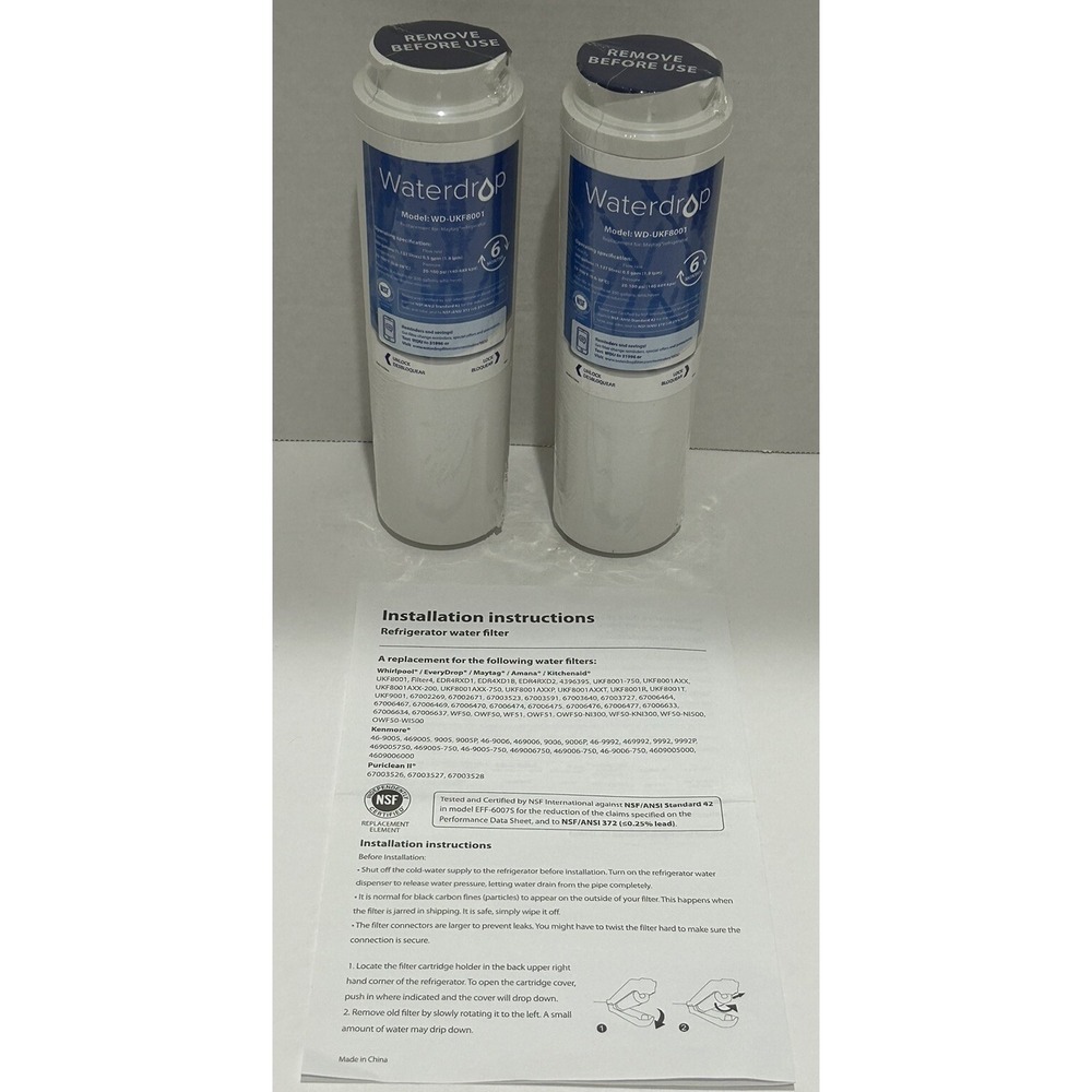 Waterdrop WD-UKF8001 Replacement Water Filter Maytag Refrigerator 300 Gallons 2‎